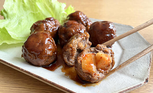 カクテキ入り照り焼き肉だんご