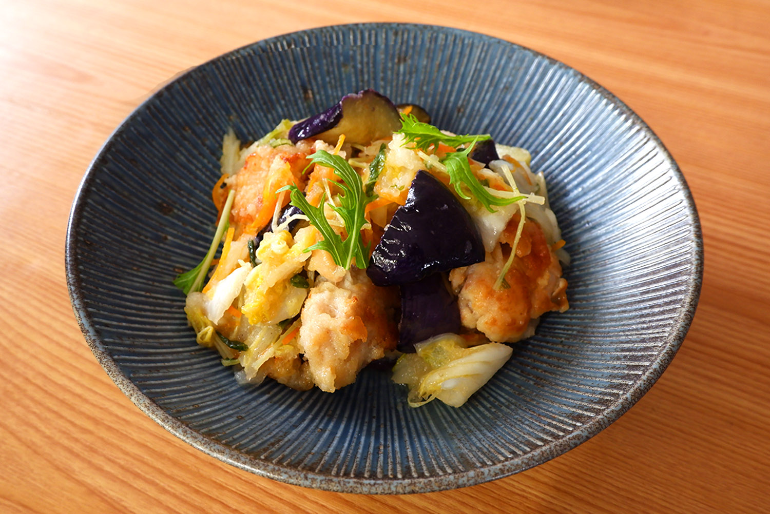 こんがりジューシー！茄子と鶏のみぞれ煮